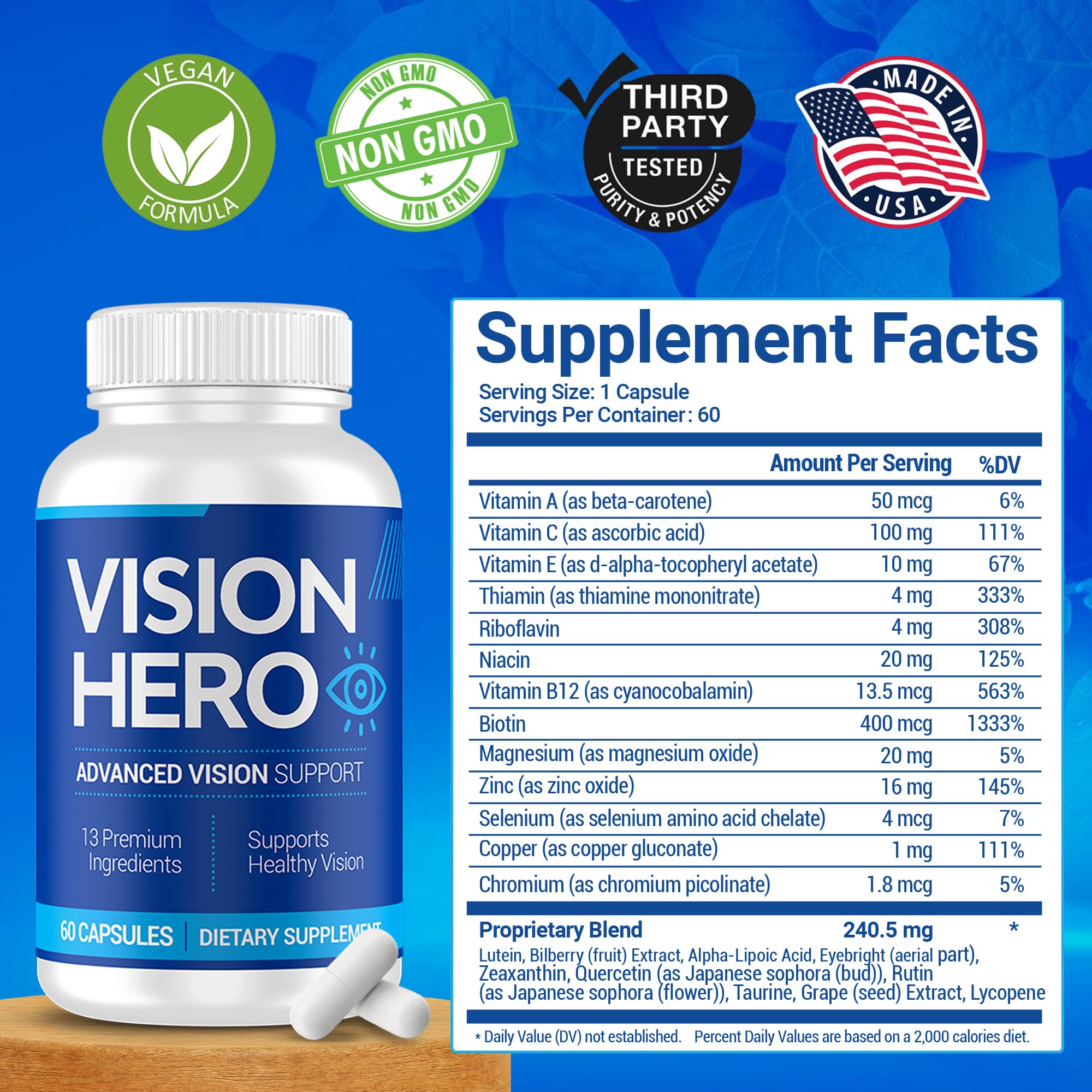 Amazon.com: Vision Hero Advanced Vision Support, Eyes Supplements